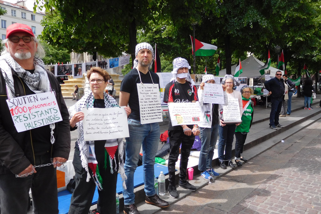 Rally in Paris for Palestinian hunger strikers